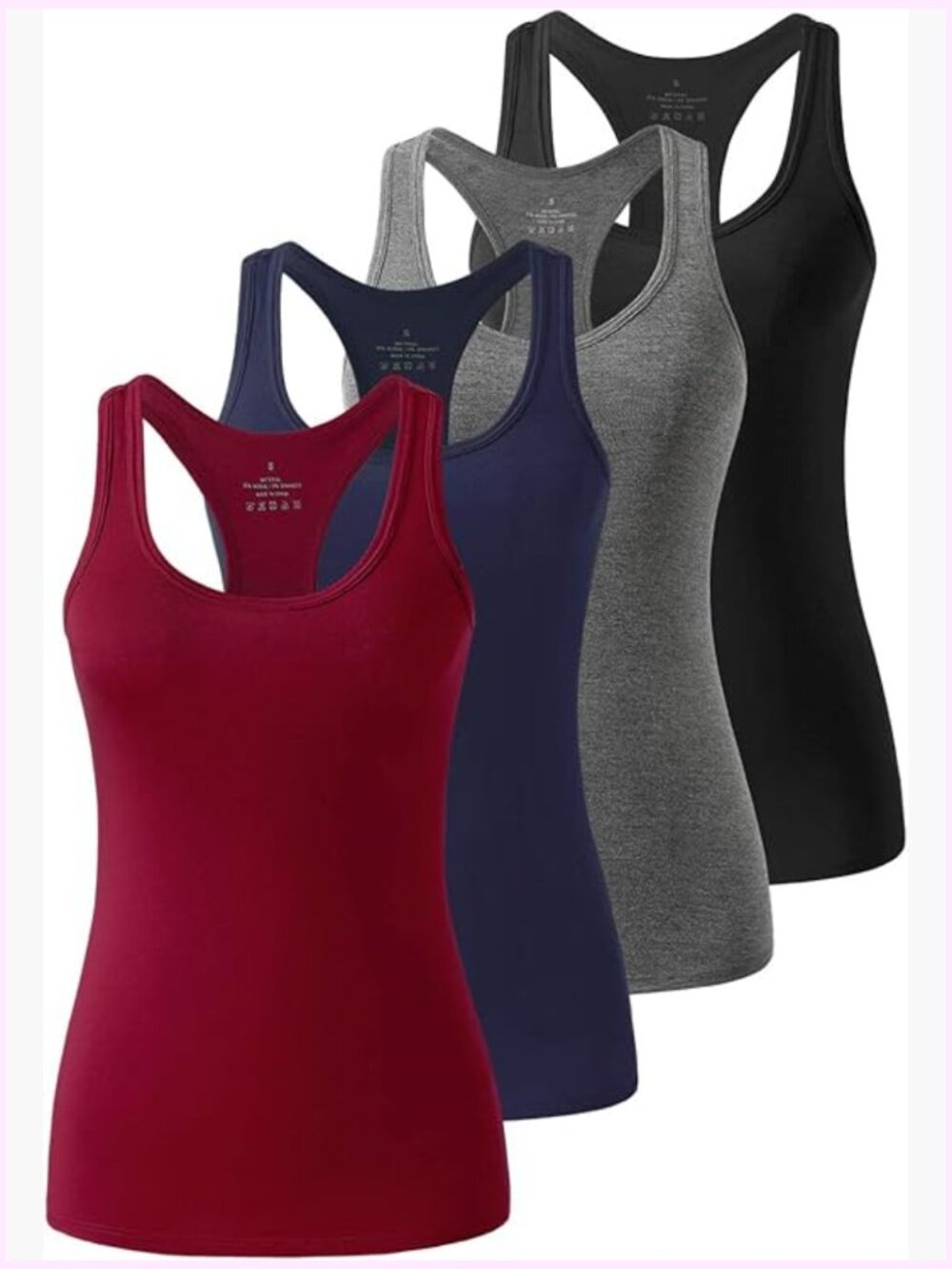 Racerback Workout Tank Top 4-Pack for Women Activewear Yoga